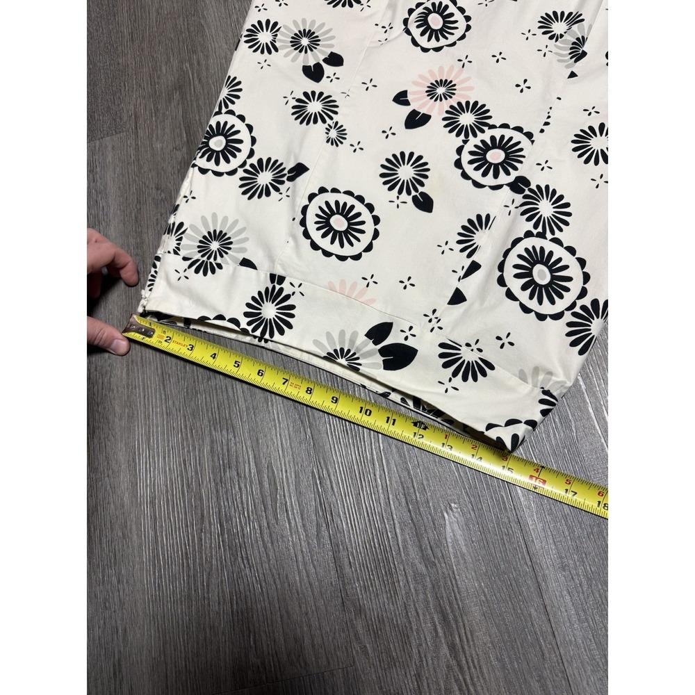 GAP Flounce Hem Retro Flower Print Skirt - SZ 8 Ivory, Black, Gray & Pink - Picture 7 of 7